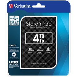 Verbatim Store 'n' Go 4TB USB 3.0 Black Portable Hard Drive
