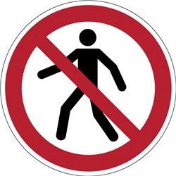 Durable Safety Marking Sign Pedestrians Prohibited Red