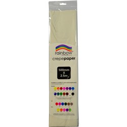Rainbow 500mm x 2.5m White Crepe Paper