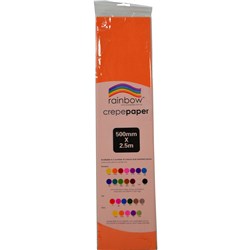 Rainbow 500mm x 2.5m Orange Crepe Paper