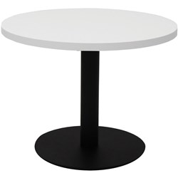 Rapidline Round Coffee Table 600mm Natural White Top/Black Base