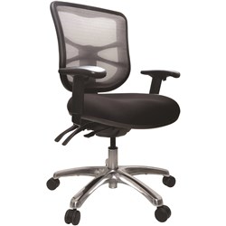 Buro Metro Mesh Chair Alloy Base With Arms Black Fabric Seat Mesh Back