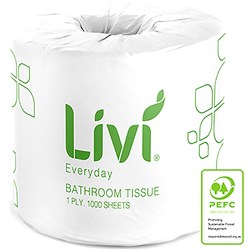 Livi Basics Toilet Paper Rolls 1 ply 1000 Sheets