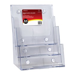 Deflecto Brochure Holder A4 3-Tier Free-Stand-&-Wall [Now