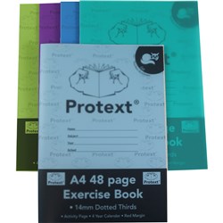 Protext A4 48 Page 14mm Dotted Thirds PP Exercise Book