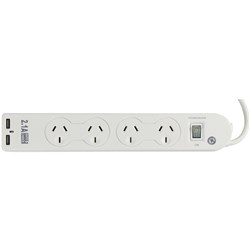 Powerplus Powerboard 4 Outlet/2 USB Master SwitchSurge & Overload