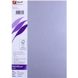 Quill Metallique Silver Shadow A4 120gsm Paper