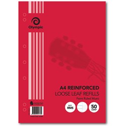 Refill Paper A4 Loose Leaf Music Staves Reinforced
