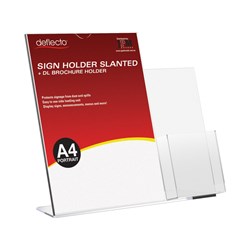 Sign Holder Deflect-O A4 Portrait Slanted Side Dl Brochure Pocket