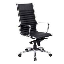Chair Executive High Back Black Leather
