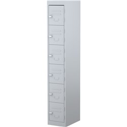 Steelco Silver Grey 1830x305x460mm 6 Door Locker