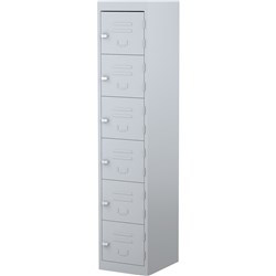 Steelco Silver Grey 1830x380x460mm 6 Door Locker