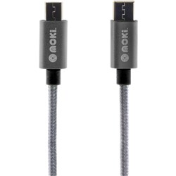Moki Cables Type-C To Microusb Braided Syncharge Silver Cable