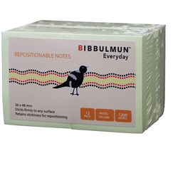 Bibbulmun 38x48mm Yellow Adhesive Notes