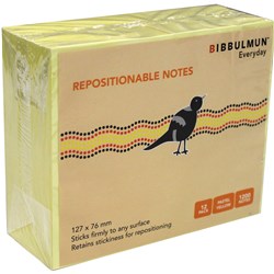Bibbulmun 76x127mm Yellow Adhesive Notes