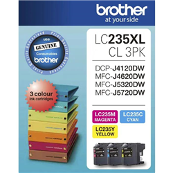 Brother LC-235XL 3 Colour Ink Cartridge Value Pack