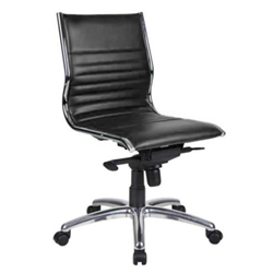 Nordic Black Leather Executive Medium Back Chair