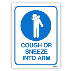 Durus 225x300mm Blue & White Cough or Sneeze Wall  Sign