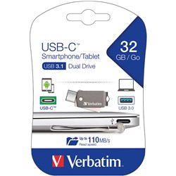 Verbatim Otg Type C Usb 3.1 Drive 32Gb