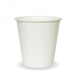 BioPak 230ml 6oz 80mm White Single Wall BioCup