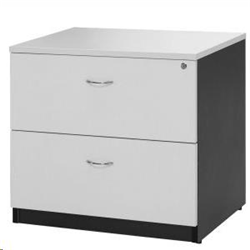 Logan White/Ironstone 2 Drawer H750xW780xD560mm Lateral Filing Cabinet