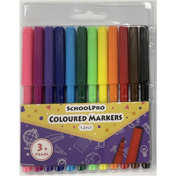 SchoolPro Assorted Coloured Markers