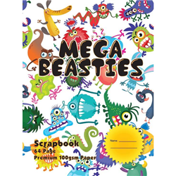 Mega Beasties 335x240mm 100gsm 64 Page Scrap Book