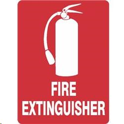 Fire Extinguisher With Picture 450mm x 300mm Poly