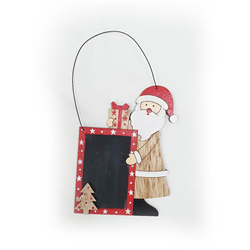 Xmas Deco 13x18cm Sign Santa With Blackboard