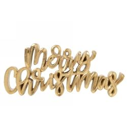 Xmas Decoration Plaque Polyresin Merry Christmas 12x10.5cm
