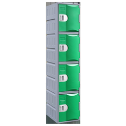 Steelco Green 1800x385x500mm 4 Tier Heavy Duty Plastic Locker