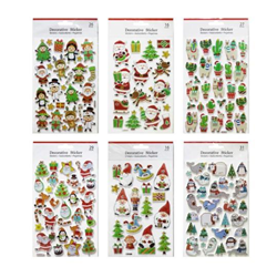 Xmas Embossed Assorted Character Stickers