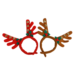 Xmas Assorted Antlers With Bells & Berries Headband