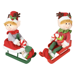 Xmas Assorted Elf On a Sled
