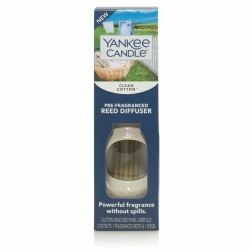 Yankee Clean Cotton Pre Fragranced Reed Diffuser Kit