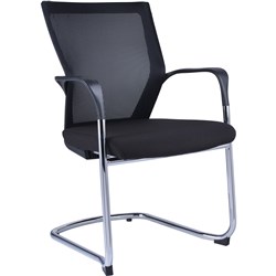 Rapidline Black/Chrome Mesh Back Cantilever Base Visitors Chair