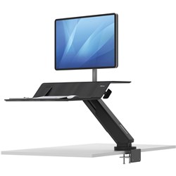 Fellowes Lotus RT Sit Stand Workstation Single Monitor Black
