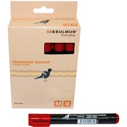Bibbulmun Permanent Markers 271 Chisel Tip 2-5mm Chisel Red