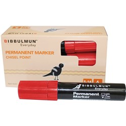 Bibbulmun Permanent Markers 810 Chisel Tip 5-14mm Chisel Red