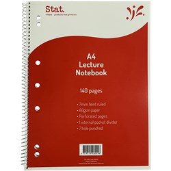 Stat. A4 140 Page Lecture Spiral Notebook