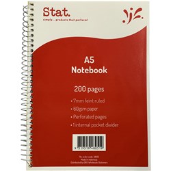 Stat. A5 200 Page Spiral Notebook