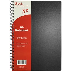 Stat. A4 240 Page Spiral PP Notebook