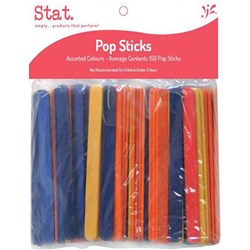 Stat. Assorted Colours Wooden Popsticks