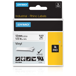 Dymo Rhino Label Flex Nylon 12mmx7m Black on Yellow