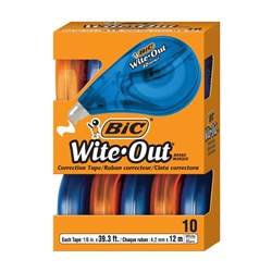 Bic Wite-Out Correction Tape Ez Correction Tape 4.2mm X 12M - 10 Box