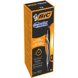 Bic Gelocity Black 0.7mm Quick Dry Retractable Gel Pen