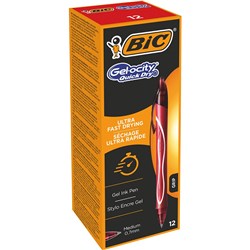 Bic Gelocity Red 0.7mm Quick Dry Retractable Gel Pen