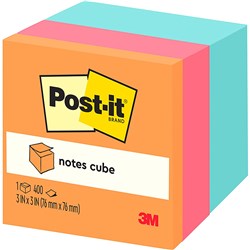 Post-It Memo Cubes - Super Sticky 2027-Ssgfa 76mm X 76mm Brights 360 Sheet