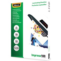 Fellowes Imagelast A3 100 Micron Gloss Laminating Pouches