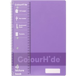 Colourhide Purple A4 140 Page Spiral Lecture Book